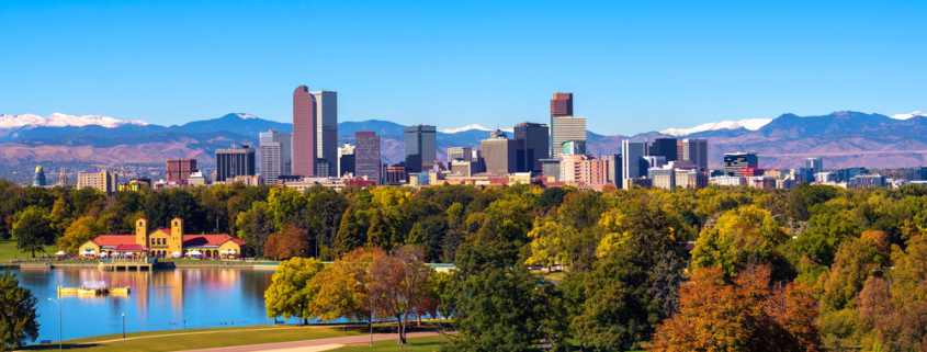 Denver, Colorado skyline representing local tap water quality and water testing for family water safety